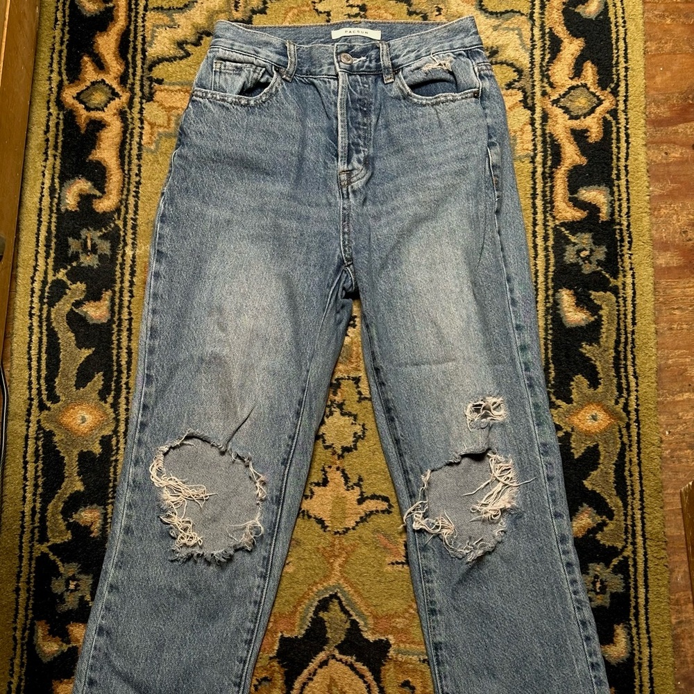 Distressed Pacsun Button Fly Jeans